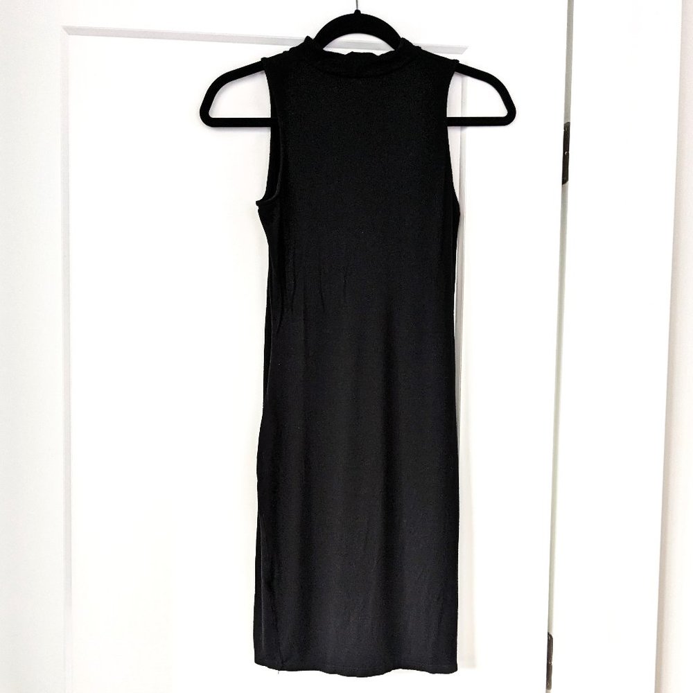 Rebel Sugar Black Sleeveless Bodycon Midi Turtleneck Dress Size Small